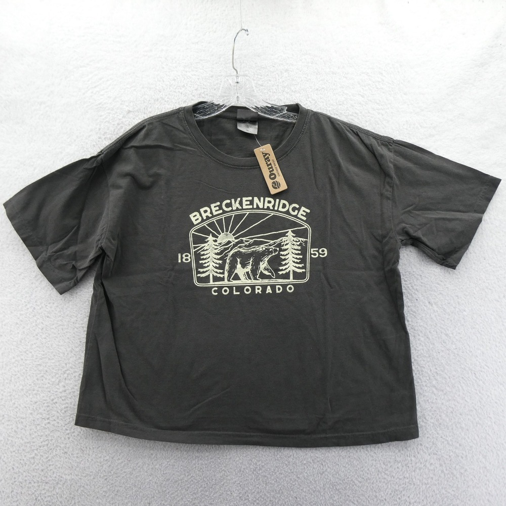 Ouray Shirt‎ Womens Medium Breckenridge Colorado Bear Charcoal Cotton Graphic